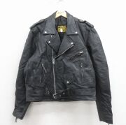 古着通販 XL☆古着 長袖 ビンテージ レザー ジャケット メンズ 70年代