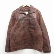 XL★古着 ウィルソン 長袖 レザー ジャケット メンズ MJULIAN こげ茶【spe】 26jan23