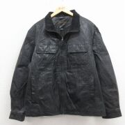 XL★古着 セントジョンズベイ 長袖 レザー ジャケット メンズ 大きいサイズ 襟コーデュロイ 黒【spe】 26jan24
