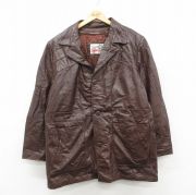 XL★古着 シアーズ 長袖 レザー ジャケット メンズ 80年代 80s 茶【spe】 26feb13