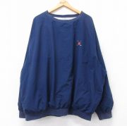 XL★古着 ラルフローレン Ralph Lauren 長袖 ブランド ナイロン ジャケット メンズ 90年代 90s ワンポイントロゴ ゴルフ ラグラン 大きいサイズ クルーネック 紺 ネイビー 内側メッシュ 【spe】 25aug04 中古 アウター ウインドブレーカー