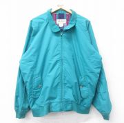 XL★古着 エルエルビーン LLBEAN 長袖 ナイロン ジャケット メンズ 80年代 80s ラグラン USA製 青緑 【spe】 25aug04 中古 アウター ウインドブレーカー