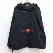 L★古着 オーシャンパシフィック OP 長袖 ナイロン ジャケット アノラック パーカー メンズ 90年代 90s ビッグロゴ 黒 ブラック 【spe】 25sep04 中古 アウター ウインドブレーカー