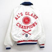 M★古着 キングルイ 長袖 ナイロン ジャケット メンズ 80年代 80s ソフトボール WINDHILL ラグラン 襟付き USA製 白 ホワイト 【spe】 25sep05 中古 アウター ウインドブレーカー