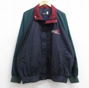 XL★古着 長袖 ナイロン ジャケット メンズ 90年代 90s CRAWFORD ラグラン マルチカラー 大きいサイズ USA製 濃紺他 ネイビー 【spe】 25oct03 中古 アウター ウインドブレーカー