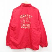 XL★古着 長袖 ナイロン ジャケット メンズ 70年代 70s BERKELEY 赤 レッド 【spe】 25oct07 中古 アウター ウインドブレーカー