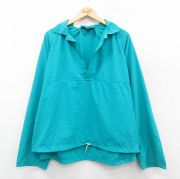 XL★古着 ランズエンド 長袖 ナイロン ジャケット メンズ 90年代 90s ラグラン 大きいサイズ USA製 青緑 【spe】 25oct09 中古 アウター ウインドブレーカー
