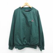 XL★古着 ラルフローレン ポロゴルフ 長袖 ナイロン ジャケット メンズ 90年代 90s ワンポイントロゴ 大きいサイズ クルーネック 緑 内側メッシュ【spe】 26feb12
