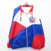 XL★古着 APEX 長袖 ナイロン ジャケット メンズ 90年代 90s サッカーワールドカップ 大きいサイズ ラグラン 白他【spe】 26feb24
