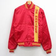 M★古着 長袖 ナイロン ジャケット メンズ 80年代 80s USマリーンズ USA製 赤 内側キルティング【spe】 26mar07