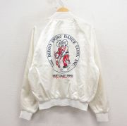 L★古着 長袖 ナイロン ジャケット メンズ 80年代 80s ダンス ラグラン USA製 白【spe】 26mar24