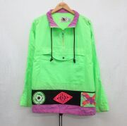 XL★古着 ガッチャ 長袖 ナイロン アノラック ジャケット メンズ 90年代 90s 大きいサイズ グリーン【spe】 26jun04