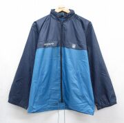 L★古着 アディダス adidas 長袖 ナイロン ジャケット メンズ 90年代 90s ワンポイントロゴ リーフ トレフォイル ドイツ軍 ツートンカラー ライトブルー【spe】 26jun04