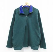 XL★古着 パタゴニア patagonia 長袖 ハーフジップ フリース ジャケット メンズ 90年代 90s ワンポイントロゴ 雪なしタグ 大きいサイズ USA製 緑 グリーン 【spe】 25oct15 中古 アウター