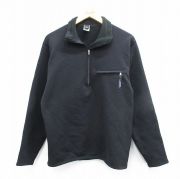 L★古着 パタゴニア patagonia 長袖 ハーフジップ ソフトシェル ジャケット メンズ 90年代 90s USA製 黒 ブラック 内側フリース 【spe】 25oct15 中古 アウター