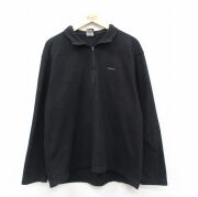 XL★古着 パタゴニア patagonia 長袖 ハーフジップ フリース トップス メンズ 00年代 00s ワンポイントロゴ キャプリーン 黒【spe】 26feb21