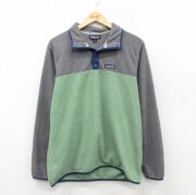 M★古着 パタゴニア patagonia 長袖 フリース ジャケット スナップT メンズ ワンポイントロゴ ツートンカラー 薄緑他【spe】 26feb21