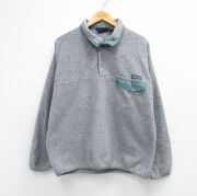 XL★古着 長袖 パタゴニア patagonia フリース ジャケット メンズ 00年代 00s スナップT シンチラ グレー 霜降り【spe】 26mar04