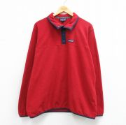 XL★古着 パタゴニア patagonia 長袖 フリース ジャケット スナップT メンズ ワンポイントロゴ 赤【spe】 26mar07