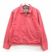 L★古着 ラルフローレン Ralph Lauren 長袖 ブランド ジャケット スイングトップ メンズ 90年代 90s ワンポイントロゴ コットン 赤系 レッド 内側フランネル 【spe】 25sep26 中古 アウター ジャンパー ブルゾン
