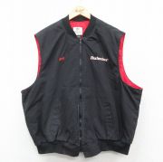 XL★古着 ベスト メンズ 90年代 90s バドワイザー ダック地 シンサレート 大きいサイズ USA製 黒 ブラック 【spe】 25oct10 中古 アウター