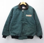 XL★古着 長袖 ジャケット メンズ 80年代 80s COOP 襟コーデュロイ ダック地 大きいサイズ コットン USA製 タロン 緑 グリーン 内側キルティング 【spe】 25nov04 中古 アウター ジャンパー ブルゾン