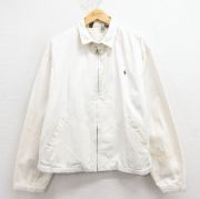 XL★古着 ラルフローレン 長袖 ブランド ジャケット スイングトップ メンズ 90年代 90s ワンポイントロゴ USA製 白【spe】 25dec06