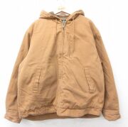XL★古着 レッドヘッド 長袖 ジャケット パーカー メンズ 00年代 00s ダック地 大きいサイズ コットン 茶 内側ボア【spe】 25dec12