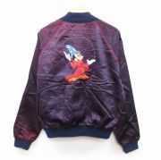L★古着 長袖 ジャケット メンズ 80年代 80s ディズニー ミッキー ファンタジア 刺繍 ラグラン USA製 紫【spe】 25dec29