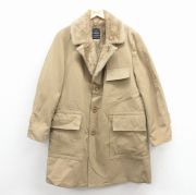 XL★古着 長袖 コート メンズ 80年代 80s ロング丈 ベージュ 内側ファー【spe】 26jan17