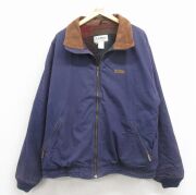 XL★古着 エルエルビーン 長袖 ジャケット メンズ 90年代 90s 大きいサイズ 襟レザー 紫 内側ウール【spe】 26jan24