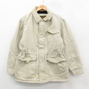L★古着 ティンバーランド 長袖 ジャケット メンズ 00年代 00s ワンポイントロゴ コットン ベージュ【spe】 26jan30