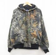 XL★古着 キングルイ 長袖 ジャケット パーカー メンズ モッシーオーク ラグラン 大きいサイズ コットン USA製 グレー系他 迷彩 内側キルティング【spe】 26jan30