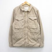 XL★古着 ラルフローレン デニムアンドサプライ 長袖 ブランド ミリタリー ジャケット メンズ ロング丈 コットン ベージュ【spe】 26feb13