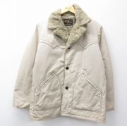 XL★古着 長袖 ジャケット コート メンズ 80年代 80s 薄ベージュ【spe】 26feb13