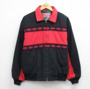 XL★古着 長袖 ジャケット メンズ 90年代 90s ツートンカラー 黒他 内側ブランケット【spe】 26feb16