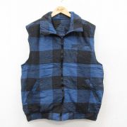 L★古着 ベーシックエディションズ ベスト メンズ 90年代 90s 紺他 バッファロー チェック【spe】 26feb17