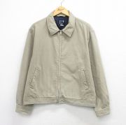 XL★古着 ギャップ GAP 長袖 ジャケット スイングトップ メンズ 00年代 00s ダック地 コットン ベージュ系【spe】 26mar06