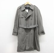 L★古着 ロンドンフォグ 長袖 トレンチ コート メンズ 90年代 90s　ロング丈 USA製 グレー【spe】 26mar09