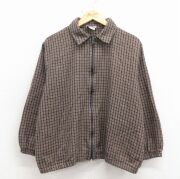 L★古着 長袖 ジャケット メンズ 90年代 90s USA製 タロン 茶他 チェック【spe】 26mar16