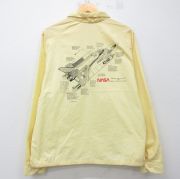 XL★古着 キングルイ 長袖 ジャケット スイングトップ メンズ 80年代 80s NASA ナサ ラグラン 大きいサイズ USA製 黄【spe】 26apr22