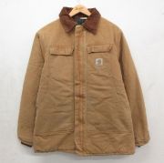 XL★古着 カーハート 長袖 トラディショナル ジャケット メンズ 90年代 90s ダック地 襟コーデュロイ USA製 茶系他【spe】 26may07