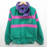古着通販 M☆古着 長袖 ジャケット メンズ 80年代 80s 紺系 内側