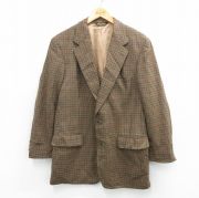 M★古着 ブルックスブラザーズ 長袖 ブランド テーラード ジャケット メンズ 90年代 90s ロング丈 ウール USA製 茶他 チェック【spe】26feb03