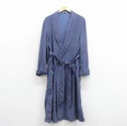 S★古着 長袖 ビンテージ ガウン メンズ 60年代 60s 総柄 ロング丈 レーヨン 紺他【spe】 25nov19