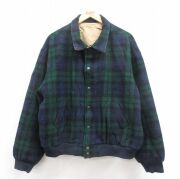 XL★古着 ラルフローレン Ralph Lauren ブランド ウール ジャケット メンズ 90年代 90s リバーシブル 緑 グリーン タータン チェック ブラックウォッチ 【spe】 25oct08 中古 アウター