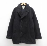 XL★古着 エルエルビーン LLBEAN ウール ピーコート Pコート メンズ 00年代 00s 大きいサイズ ロング丈 黒 ブラック 【spe】 25oct08 中古 アウター