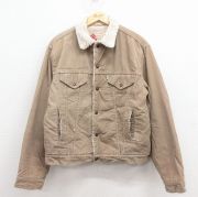 L★古着 リーバイス Levis 長袖 コーデュロイ ボア ジャケット メンズ 80年代 80s USA製 ベージュ 内側ボア【spe】 25dec03