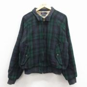 XL★古着 ラルフローレン 長袖 ブランド ウール ジャケット メンズ 90年代 90s ラグラン USA製 緑 タータン チェック ブラックウォッチ【spe】 25dec03