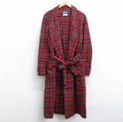 XL★古着 ペンドルトン 長袖 ウール ガウン メンズ 80年代 80s ロング丈 USA製 赤他 タータン チェック【spe】 25dec27
